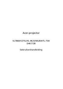 Handleiding Acer VL7860 Beamer