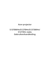 Handleiding Acer S1373WHn Beamer