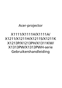 Handleiding Acer X1313PW Beamer
