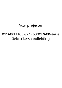 Handleiding Acer x1160P Beamer