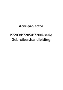 Handleiding Acer P7200i Beamer