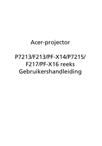 Handleiding Acer PF-X14 Beamer