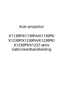 Handleiding Acer X1130PS Beamer