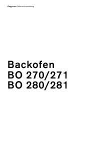 Bedienungsanleitung Gaggenau BO270110 Backofen