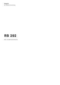 Bedienungsanleitung Gaggenau RB292311 Kühl-gefrierkombination