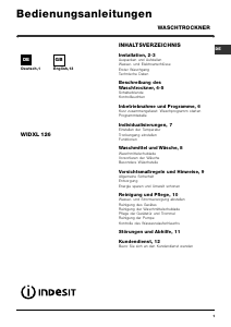 Handleiding Indesit WIDXL 126 (DE) Was-droog combinatie