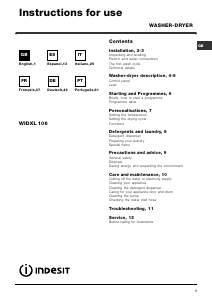 Manual de uso Indesit WIDXL 106 (EX) Lavasecadora