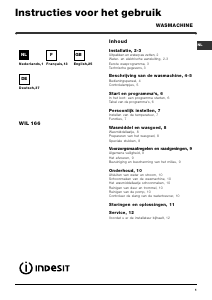 Mode d’emploi Indesit WIL 166 (NL) Lave-linge