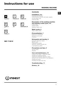 Manual de uso Indesit IWC 7125 S (EU) Lavadora