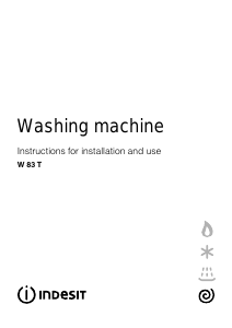 Manual Indesit W 83 T (AUS) Washing Machine