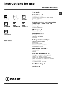 Manual de uso Indesit IWC 5105 (EU) Lavadora