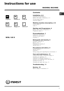 Manuale Indesit WISL 125 X (EX) Lavatrice