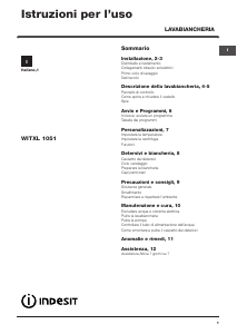 Manuale Indesit WITXL 1051 (IT) Lavatrice
