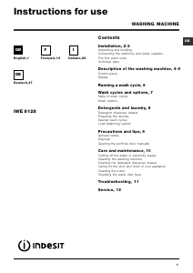 Manuale Indesit IWE 8128 B ECO (WE) Lavatrice