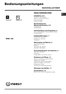 Bruksanvisning Indesit WISL 125 (DE).1 Tvättmaskin