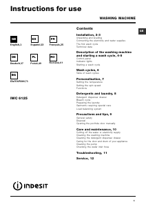 Brugsanvisning Indesit IWC 6125 (EU) Vaskemaskine