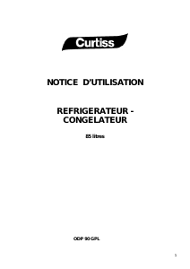 Mode d’emploi Curtiss ODP 90 GPL Réfrigérateur combiné