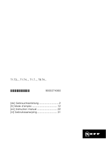 Bruksanvisning Neff T93T40N0MK Häll