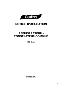 Mode d’emploi Curtiss OKM 190 GPL Réfrigérateur combiné