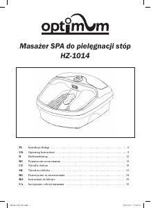 Manual Optimum HZ-1014 Băie de picioare