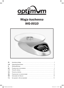 Руководство Optimum WG-0010 Кухонные весы