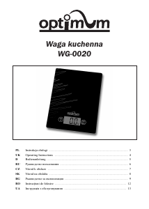 Руководство Optimum WG-0020 Кухонные весы