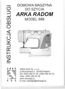 Instrukcja Arka RADOM 888 Maszyna do szycia