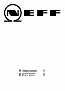 Manual de uso Neff T44D85N1 Placa