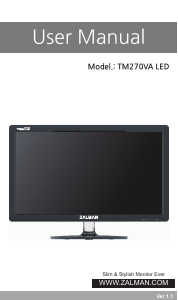 Руководство Zalman TM270VA LED монитор