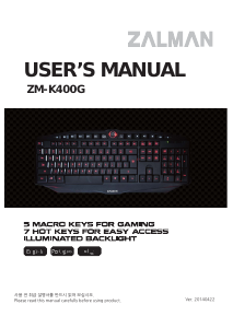 说明书 ZalmanZM-K400G键盘