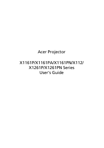 Handleiding Acer X1161PN Beamer