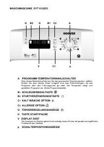Bedienungsanleitung Hoover DYT 6122D3-84 Waschmaschine
