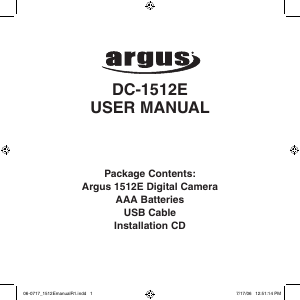 Handleiding Argus DC 1512E Digitale camera