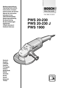 Εγχειρίδιο Bosch PWS 1900 Γωνιακός τροχός