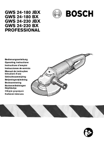 Kullanım kılavuzu Bosch GWS 24-230 JBX Professional Avuç taşlama makinesi