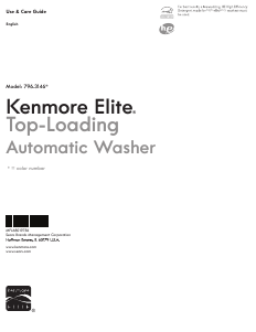 Manual Kenmore 796.3146 Elite Washing Machine