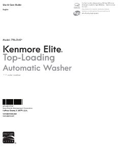 Manual Kenmore 796.31402 Elite Washing Machine