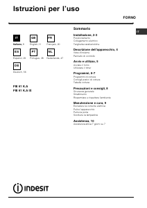 Manual de uso Indesit FIE 61 K.A (AN) Horno