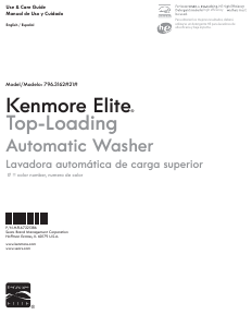 Manual de uso Kenmore 796.31622 Elite Lavadora