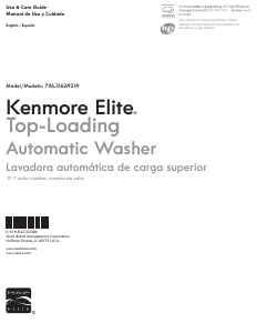 Manual Kenmore 796.31623 Elite Washing Machine