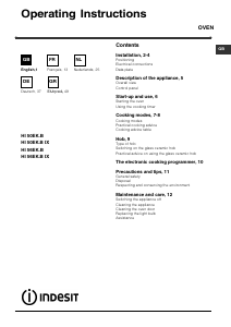 Handleiding Indesit HI 50 EK.B (WH) Oven