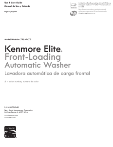 Manual Kenmore 796.41472 Elite Washing Machine