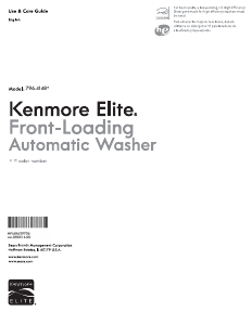 Manual Kenmore 796.41482 Elite Washing Machine