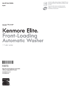 Manual Kenmore 796.41483 Elite Washing Machine