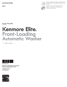 Manual Kenmore 796.41582 Elite Washing Machine