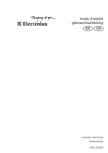 Mode d’emploi Electrolux EKC60353X Cuisinière