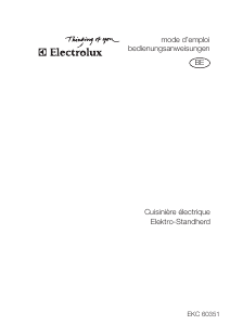 Mode d’emploi Electrolux EKC60351 Cuisinière