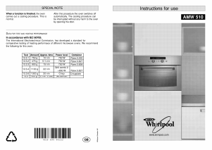 Manual Whirlpool AMW 510 WH Microwave