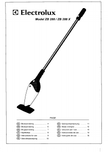 Bruksanvisning Electrolux ZB288 Støvsuger