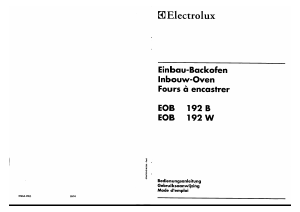 Bedienungsanleitung Electrolux EOB192 Backofen